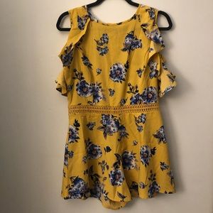Yellow floral romper